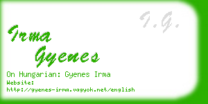 irma gyenes business card